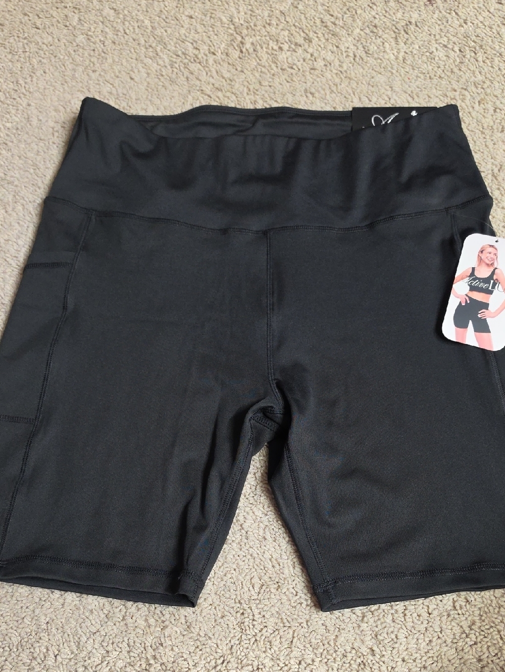 NWT Active Lux Black High-Rise Bike Shorts Sz XL